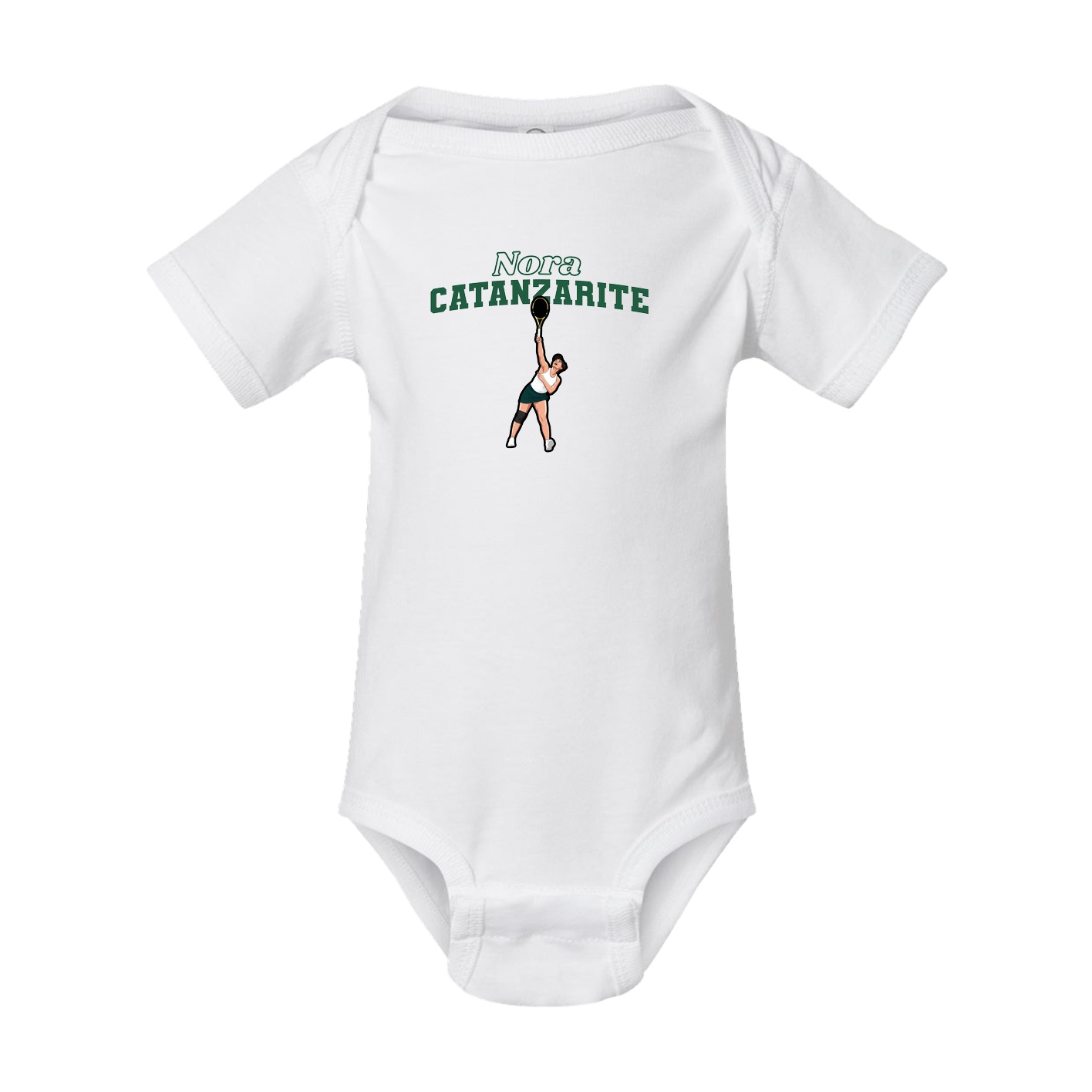 Baby Onesie — Name Arch in White