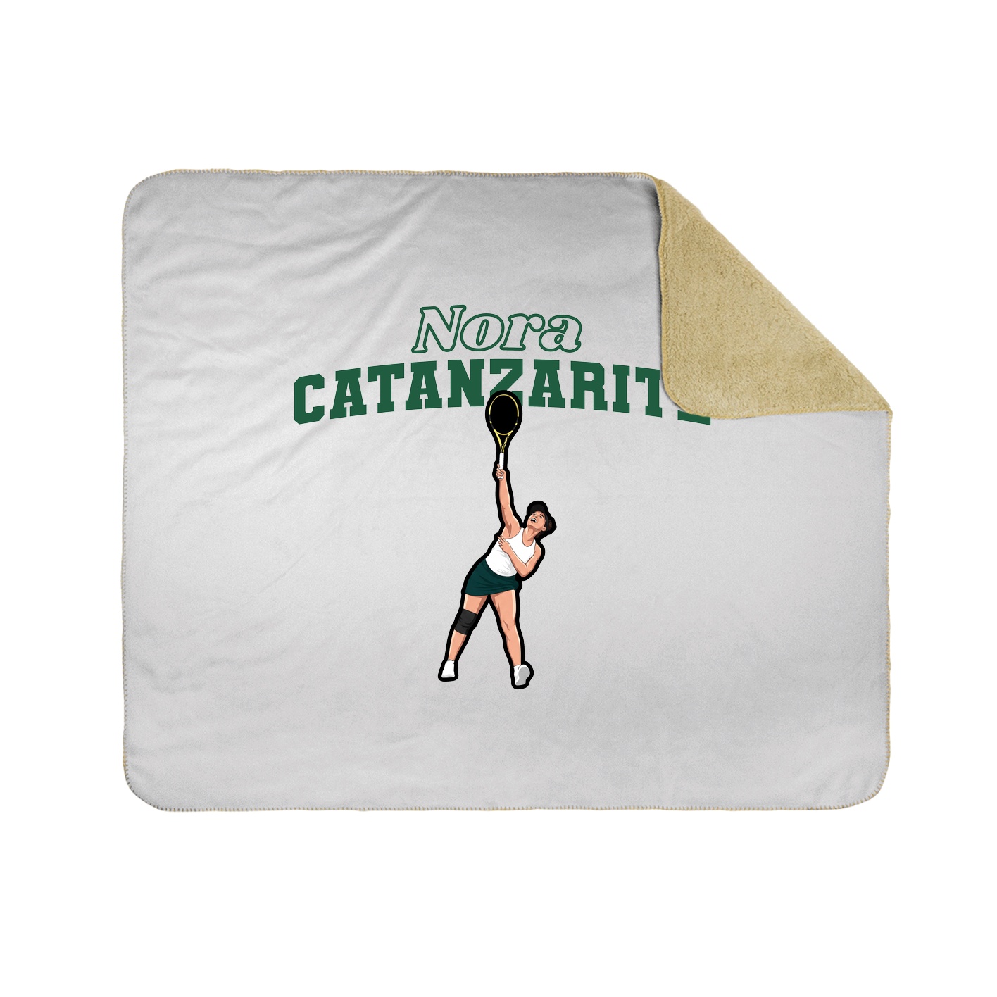 Throw Blanket — Name Arch in White