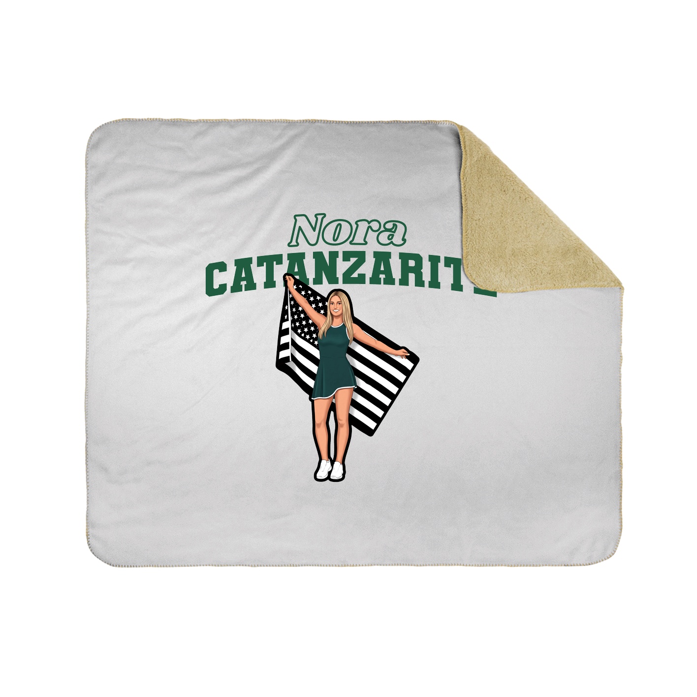 Throw Blanket — Name Arch in White