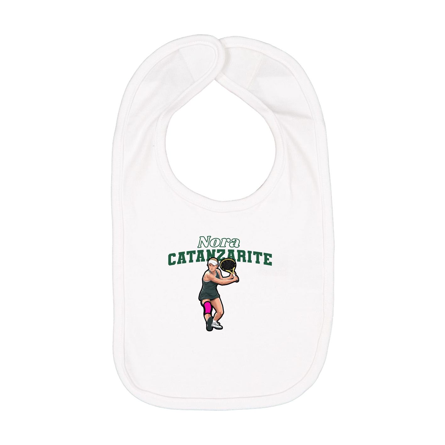 Infant Bib — Name Arch in White