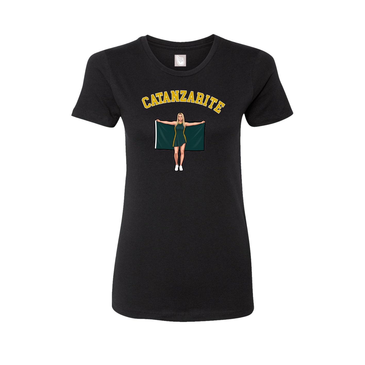Fitted Women's Tee — Shirsey Arch in Black