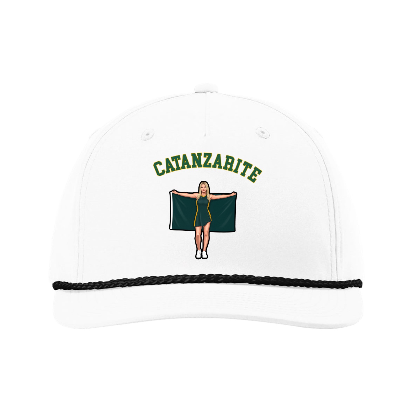 Five-Panel Classic Rope Cap — Shirsey Arch in White