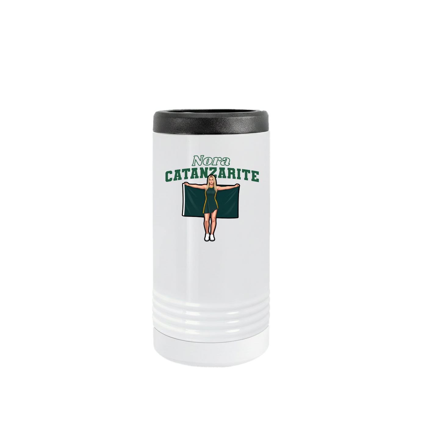 Slim Beverage Holder — Name Arch in White