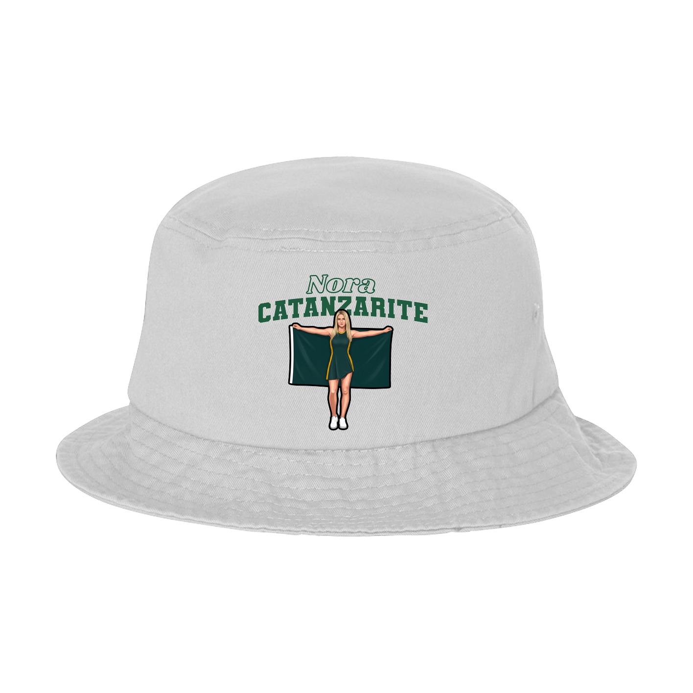 Bucket Cap — Name Arch in White