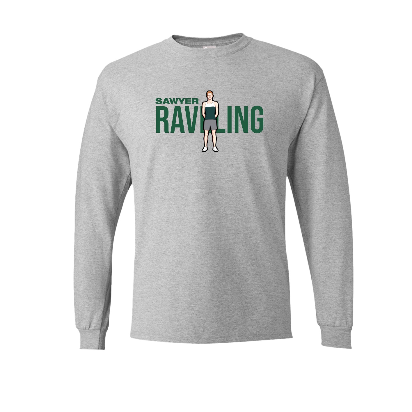 Long Sleeve Tee — Player Name in Grey