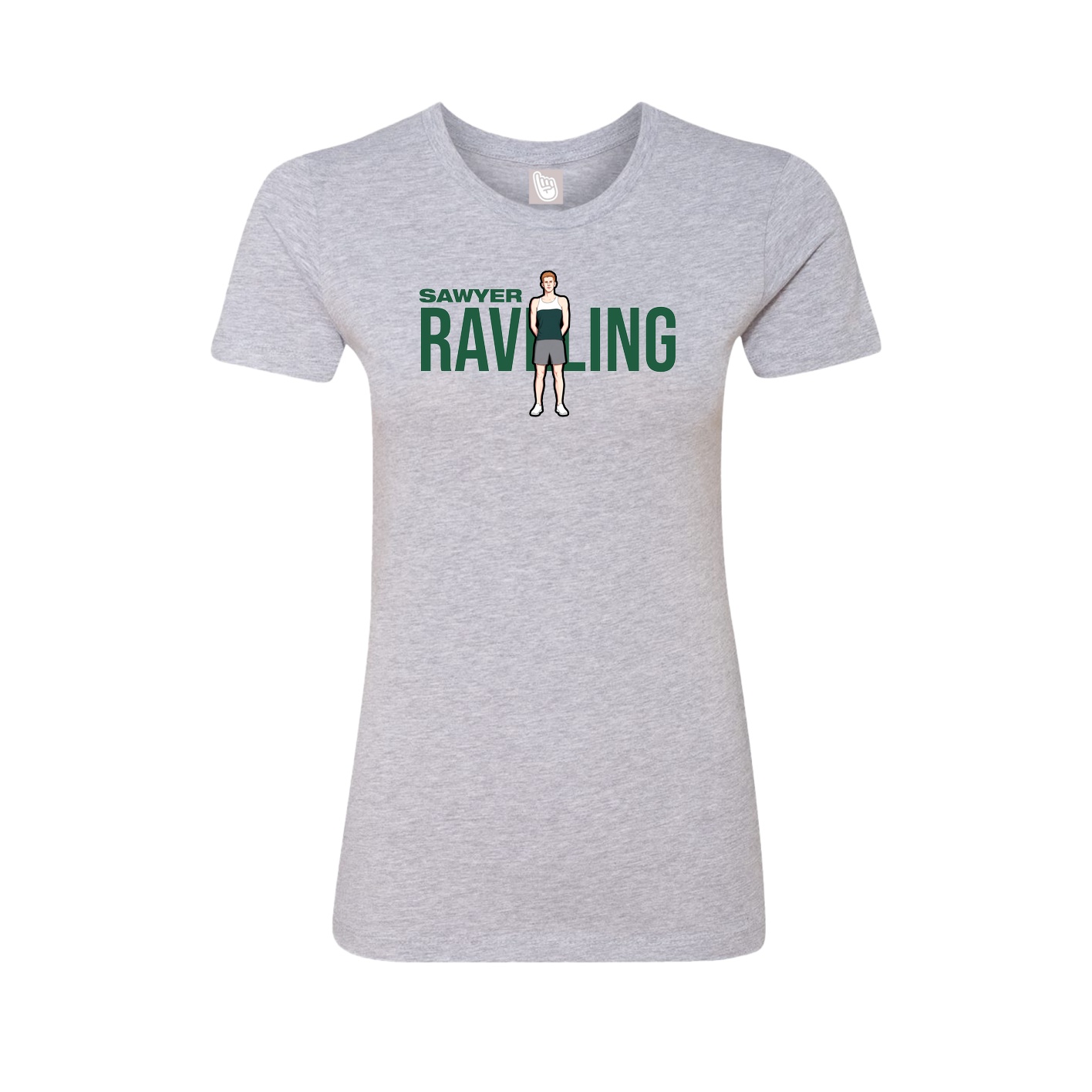 Fitted Women's Tee — Player Name in Grey