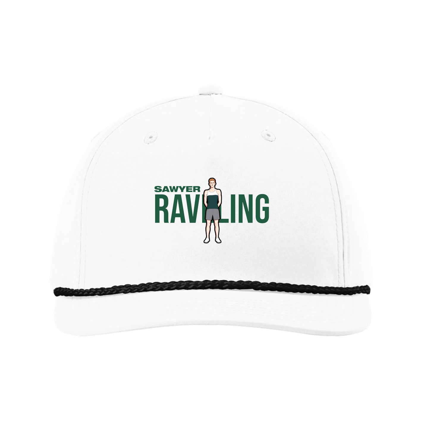 Five-Panel Classic Rope Cap — Player Name in White