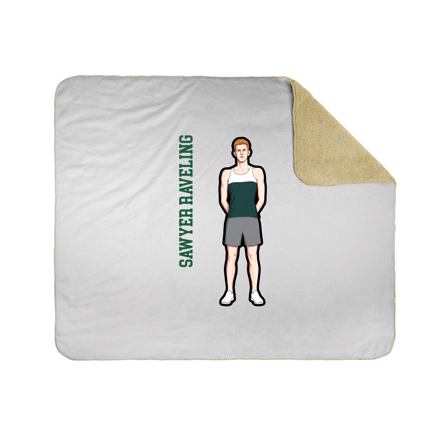 Throw Blanket — Name Vertical in White