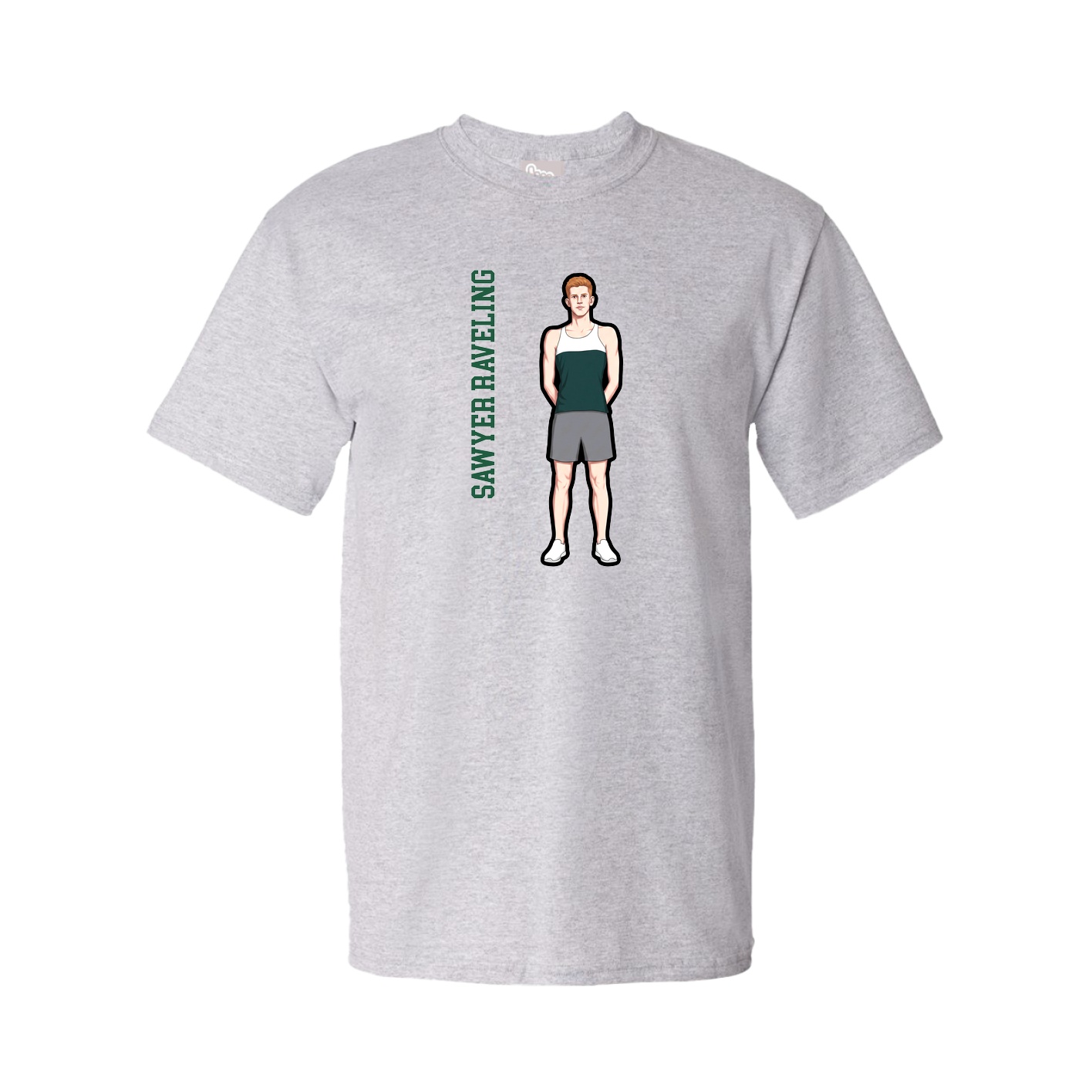 Tee — Name Vertical in Grey
