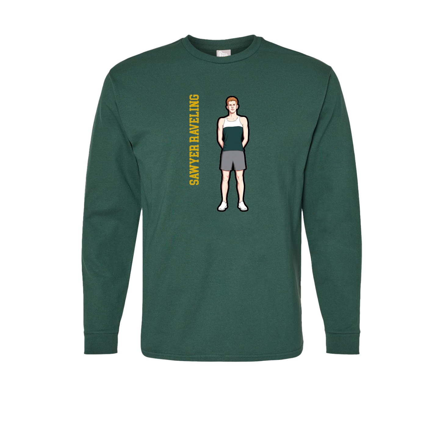 Long Sleeve Tee — Name Vertical in Green