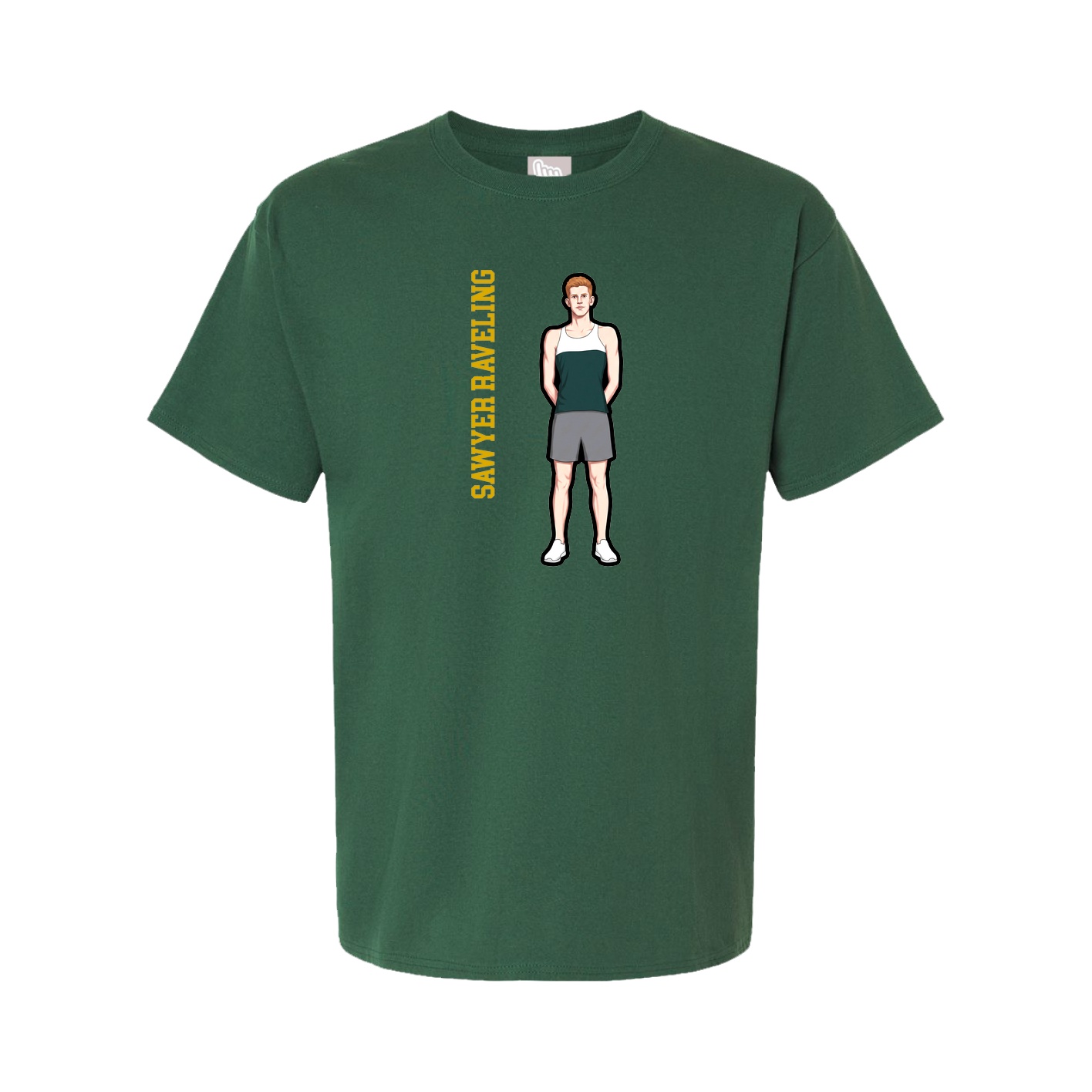 Youth Tee — Name Vertical in Green