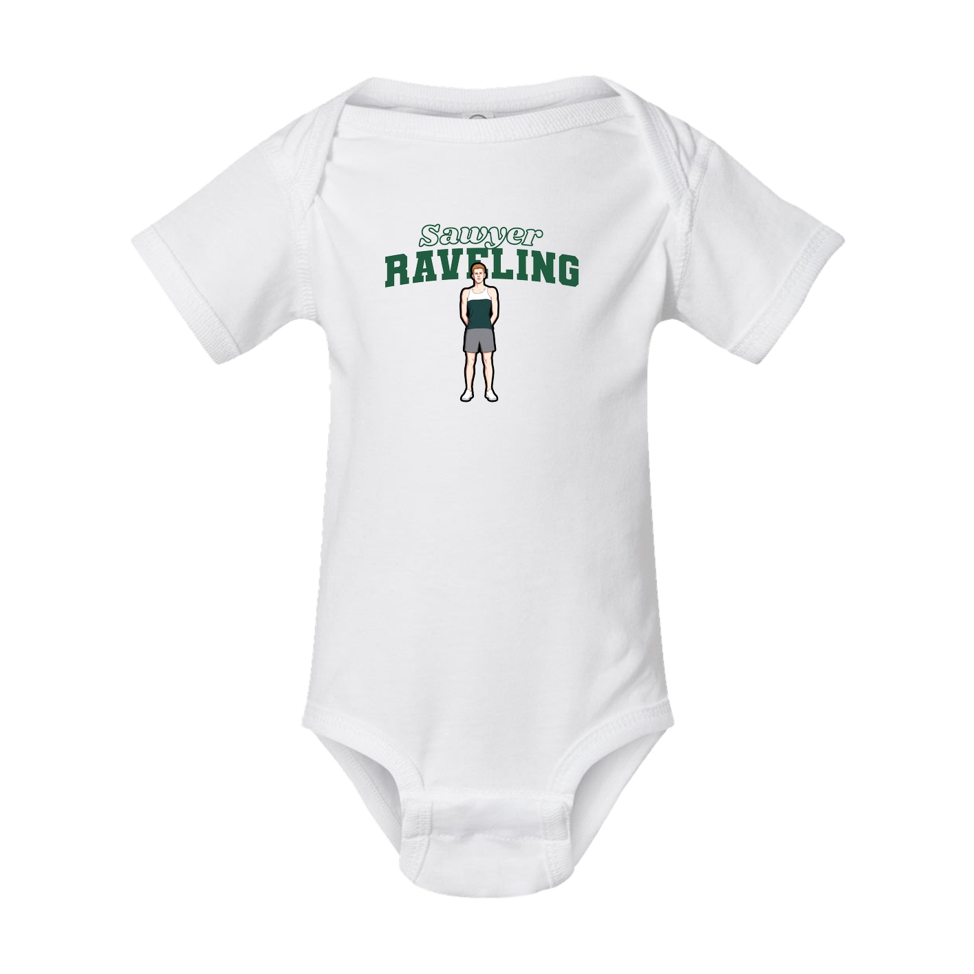 Baby Onesie — Name Arch in White