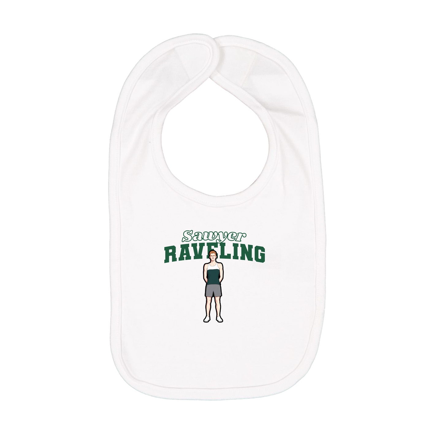 Infant Bib — Name Arch in White