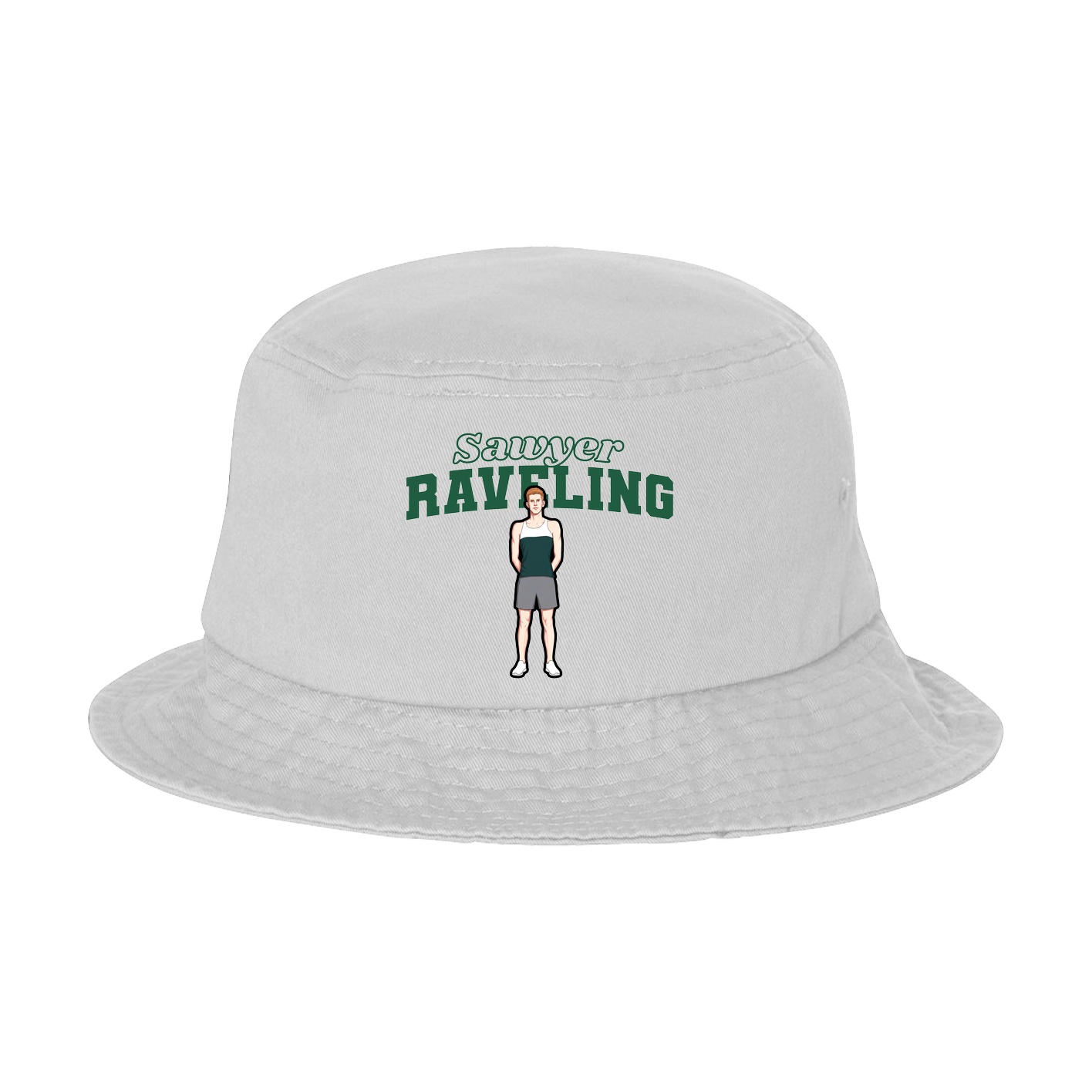 Bucket Cap — Name Arch in White