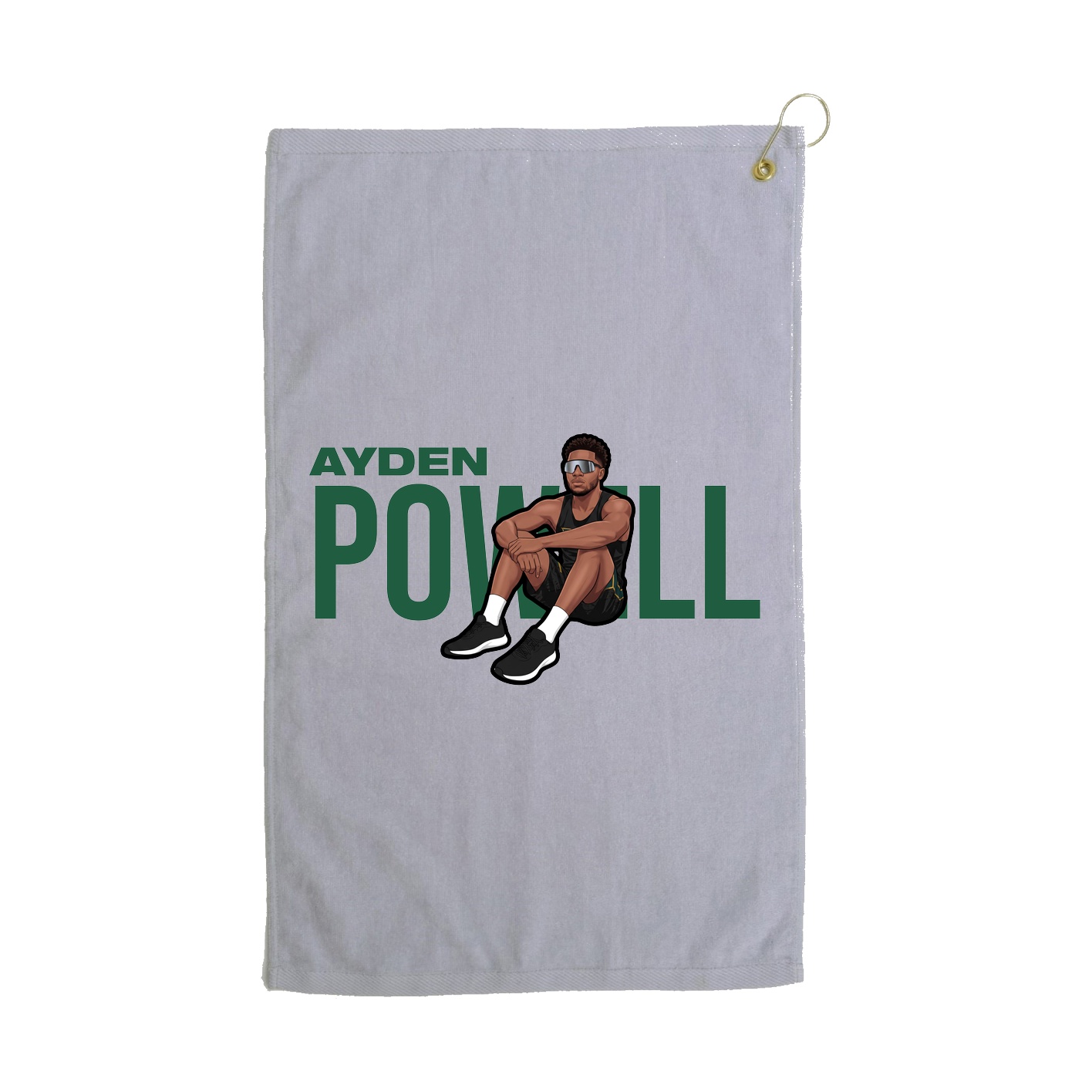 Golf Towel — Player Name in Grey