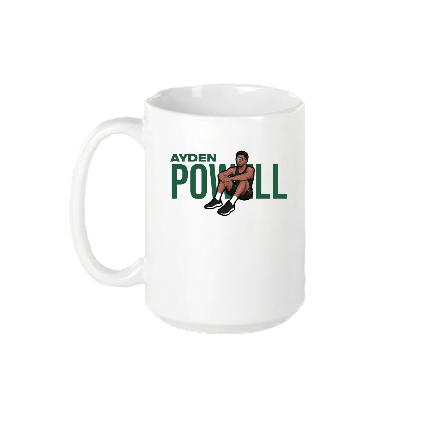 15oz Coffee Mug — Player Name in White