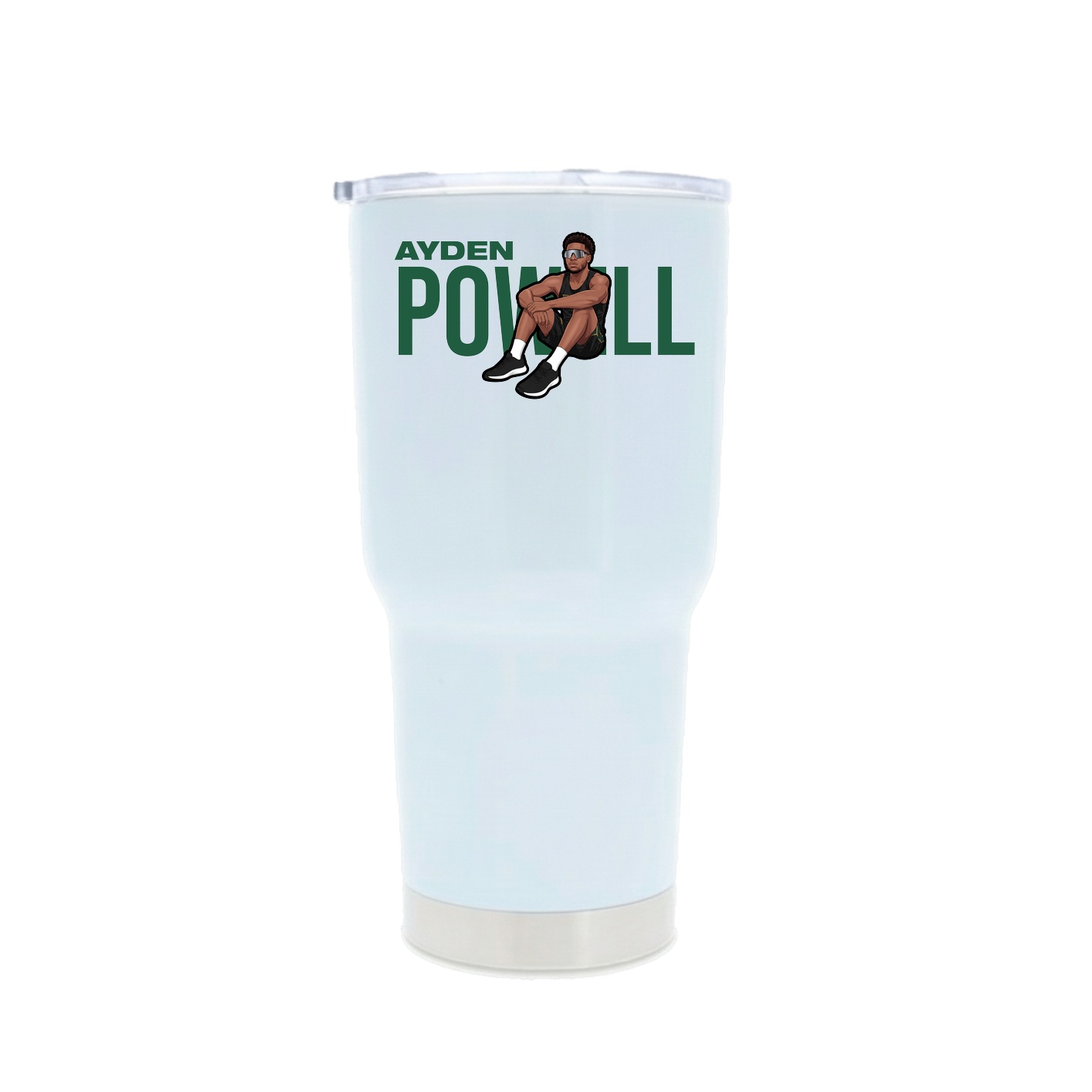 30oz Stainless Steel Tumbler — Player Name in White