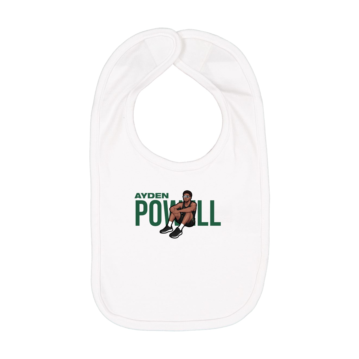 Infant Bib — Player Name in White