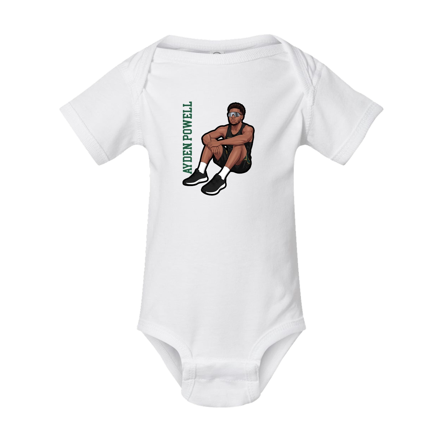 Baby Onesie — Name Vertical in White