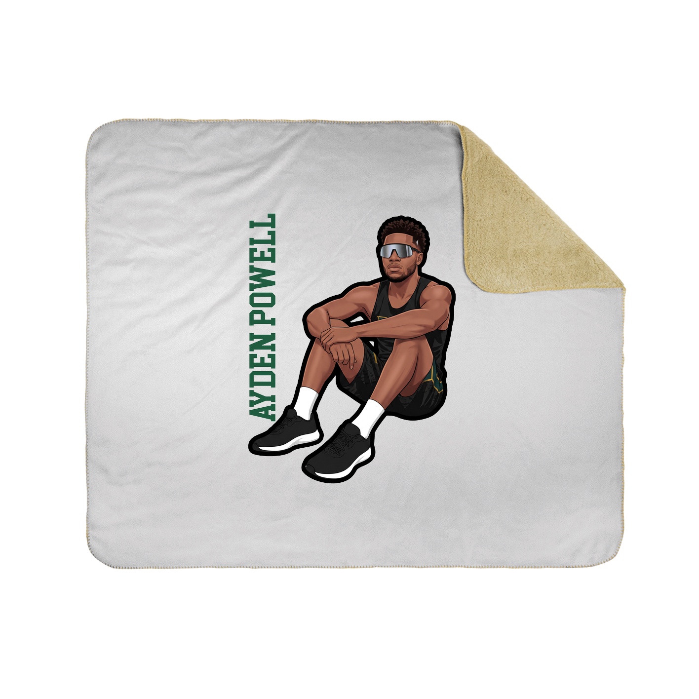 Throw Blanket — Name Vertical in White