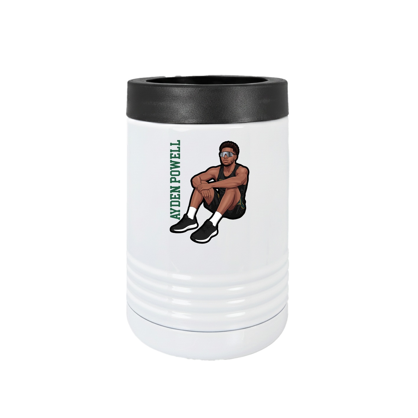 Beverage Holder — Name Vertical in White