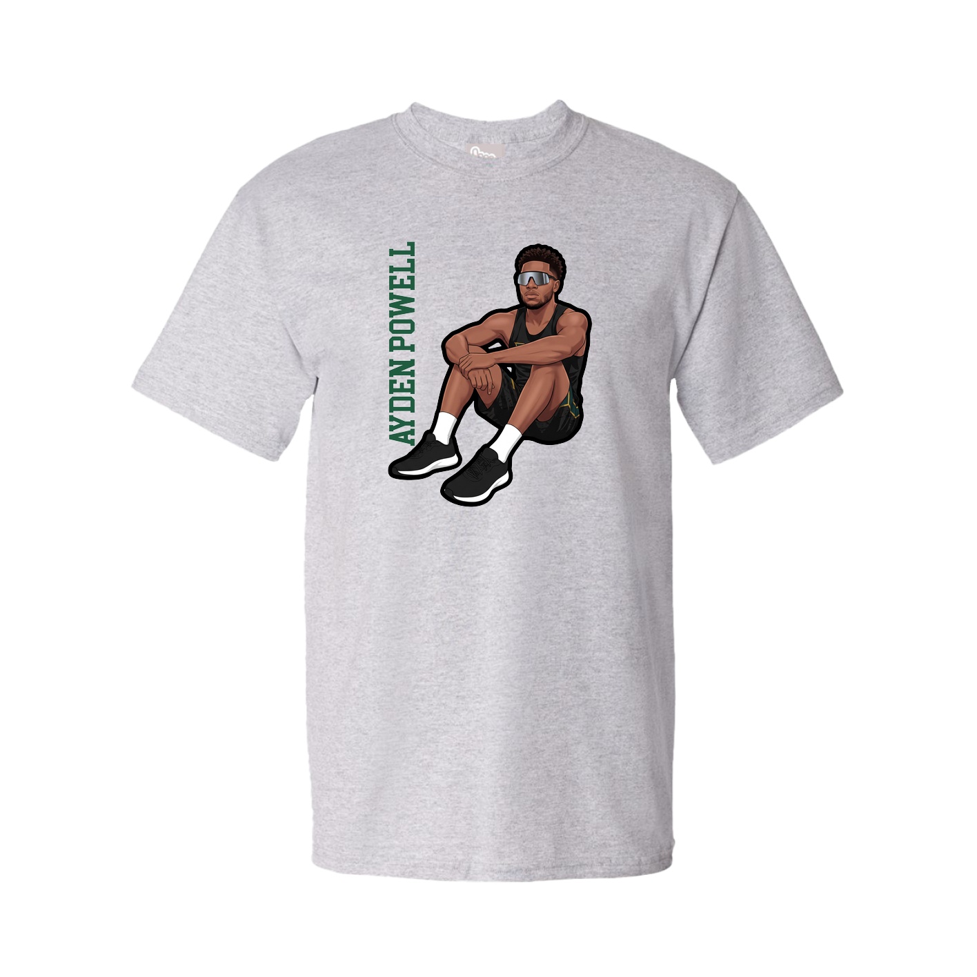 Youth Tee — Name Vertical in Grey