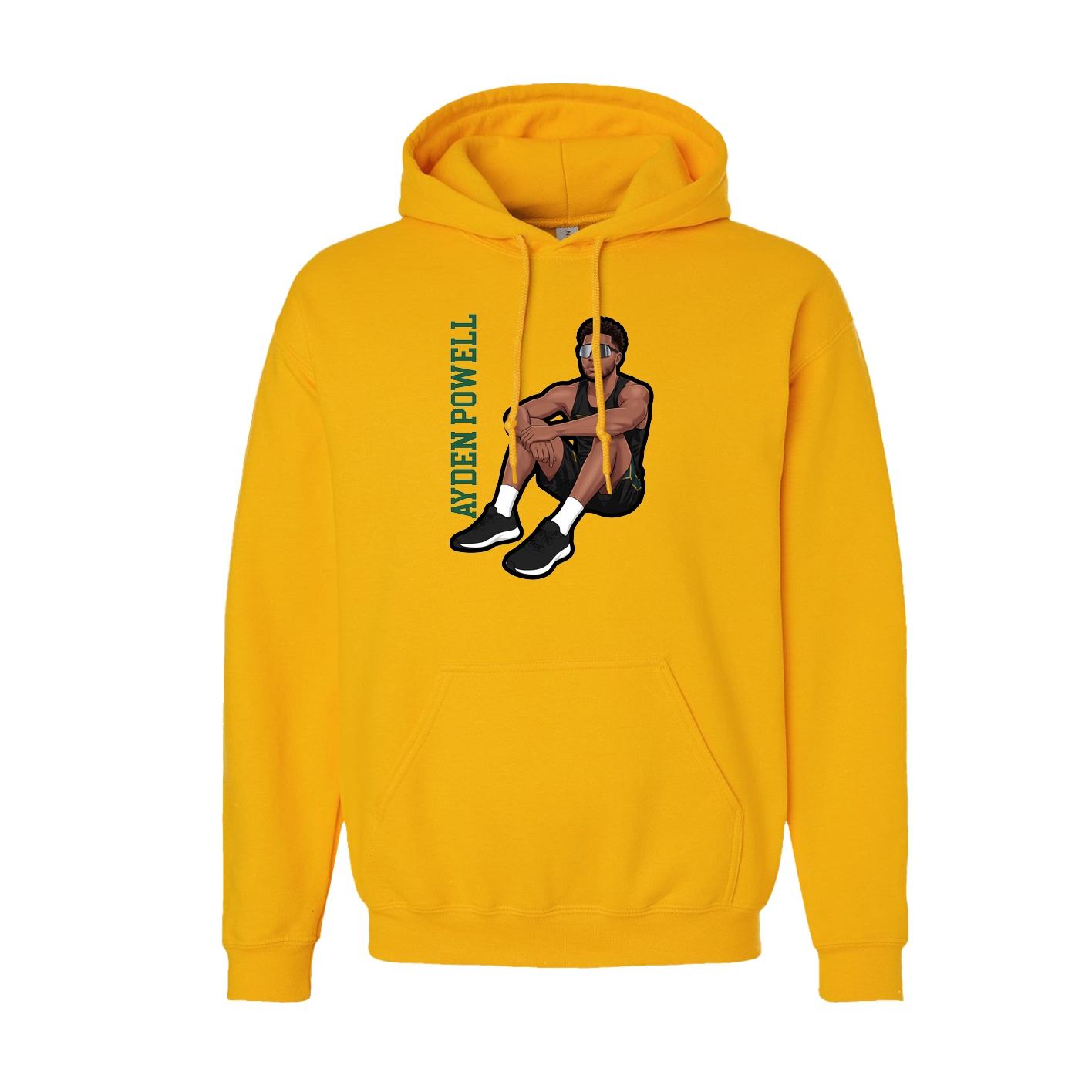 Hoodie — Name Vertical in Gold