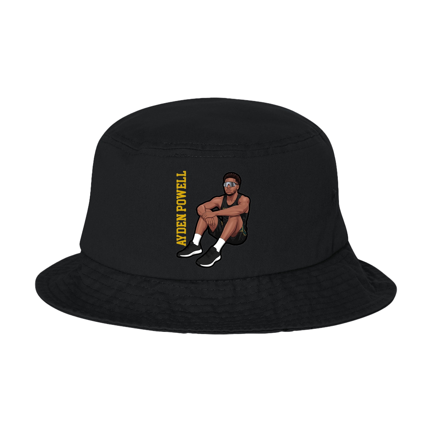 Bucket Cap — Name Vertical in Black