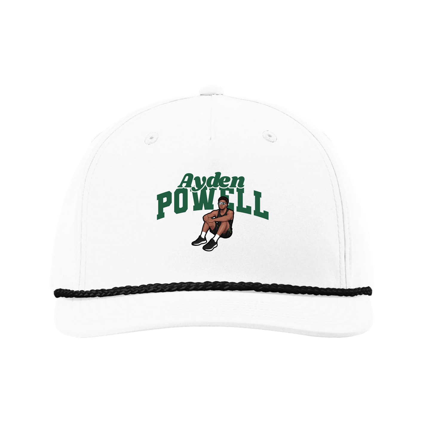 Five-Panel Classic Rope Cap — Signature Arch in White