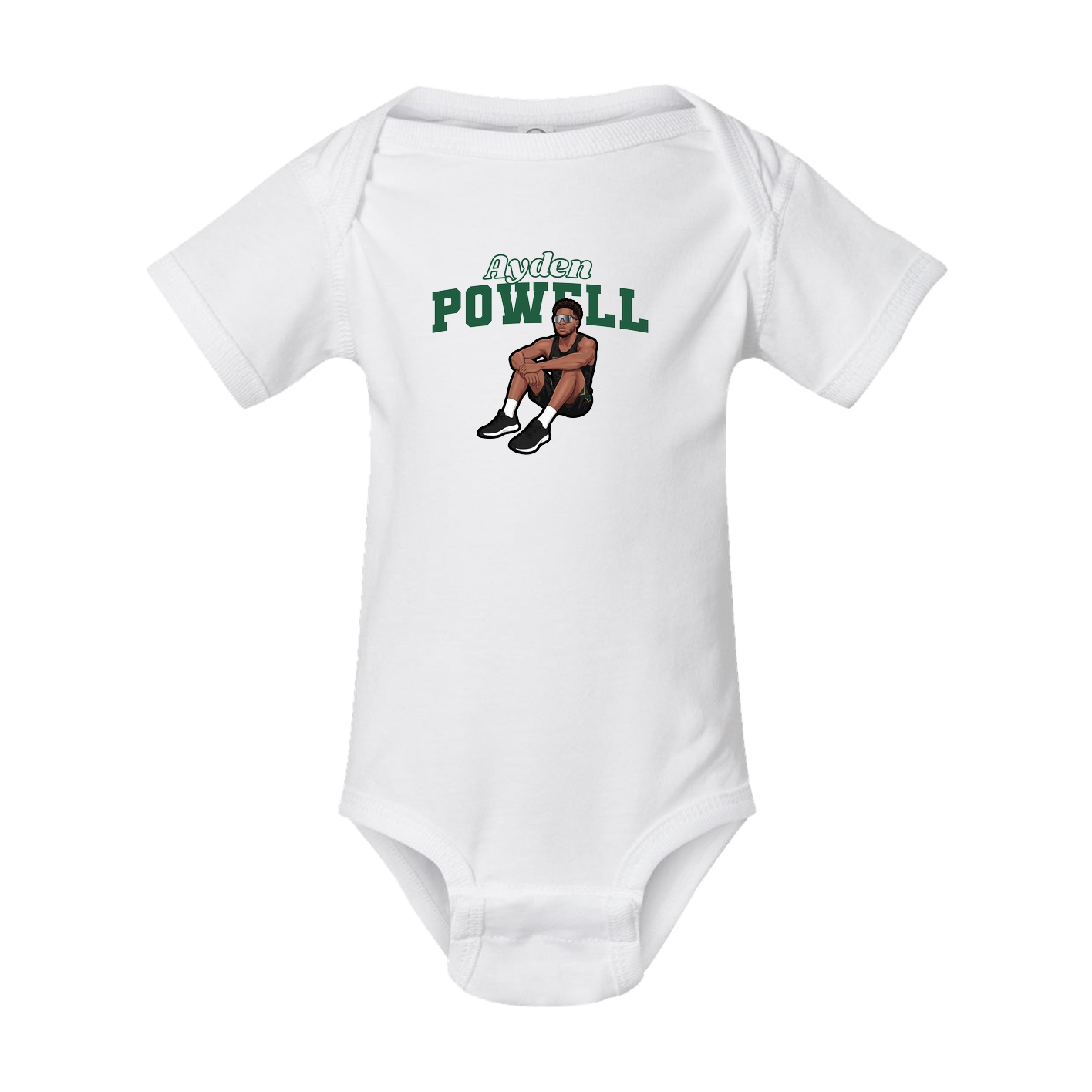 Baby Onesie — Name Arch in White