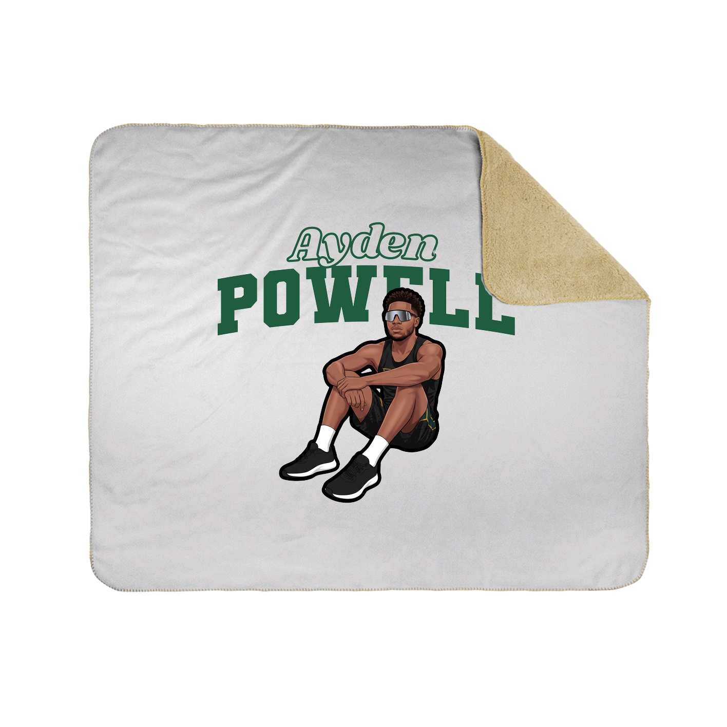 Throw Blanket — Name Arch in White