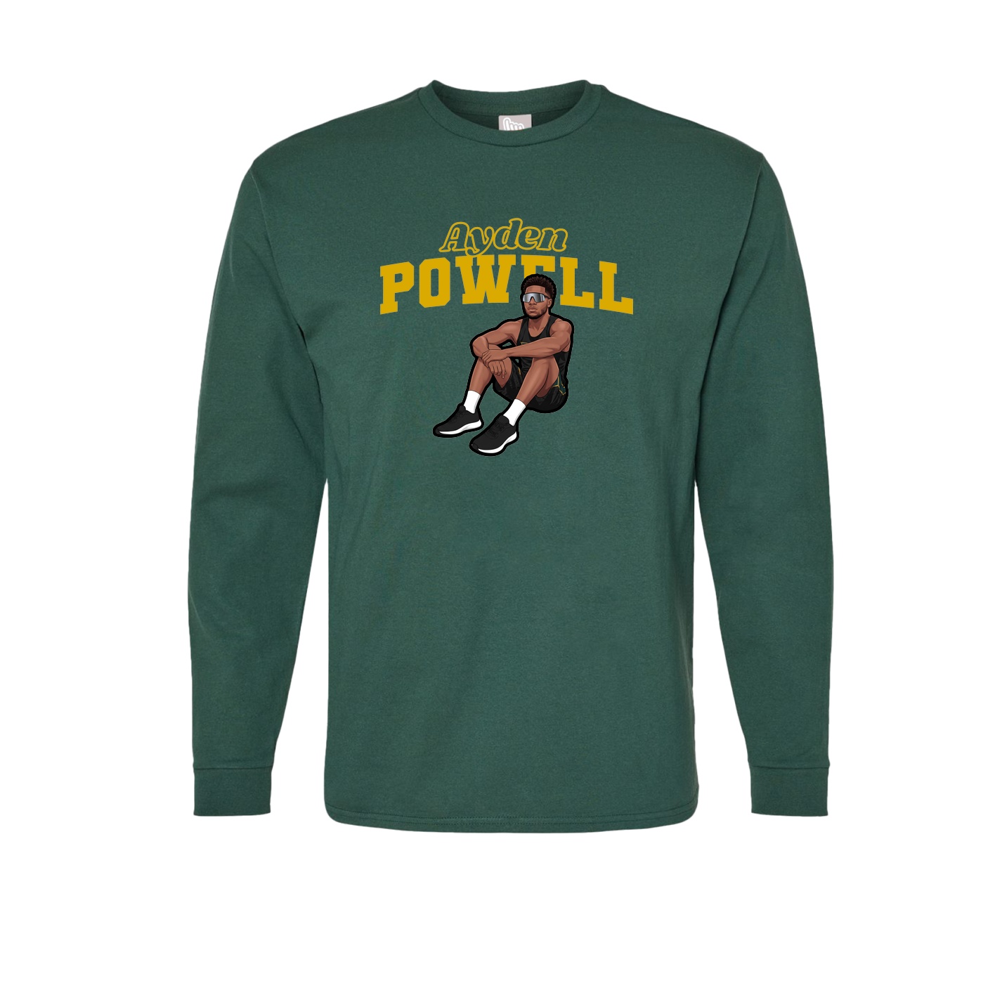 Long Sleeve Tee — Name Arch in Green