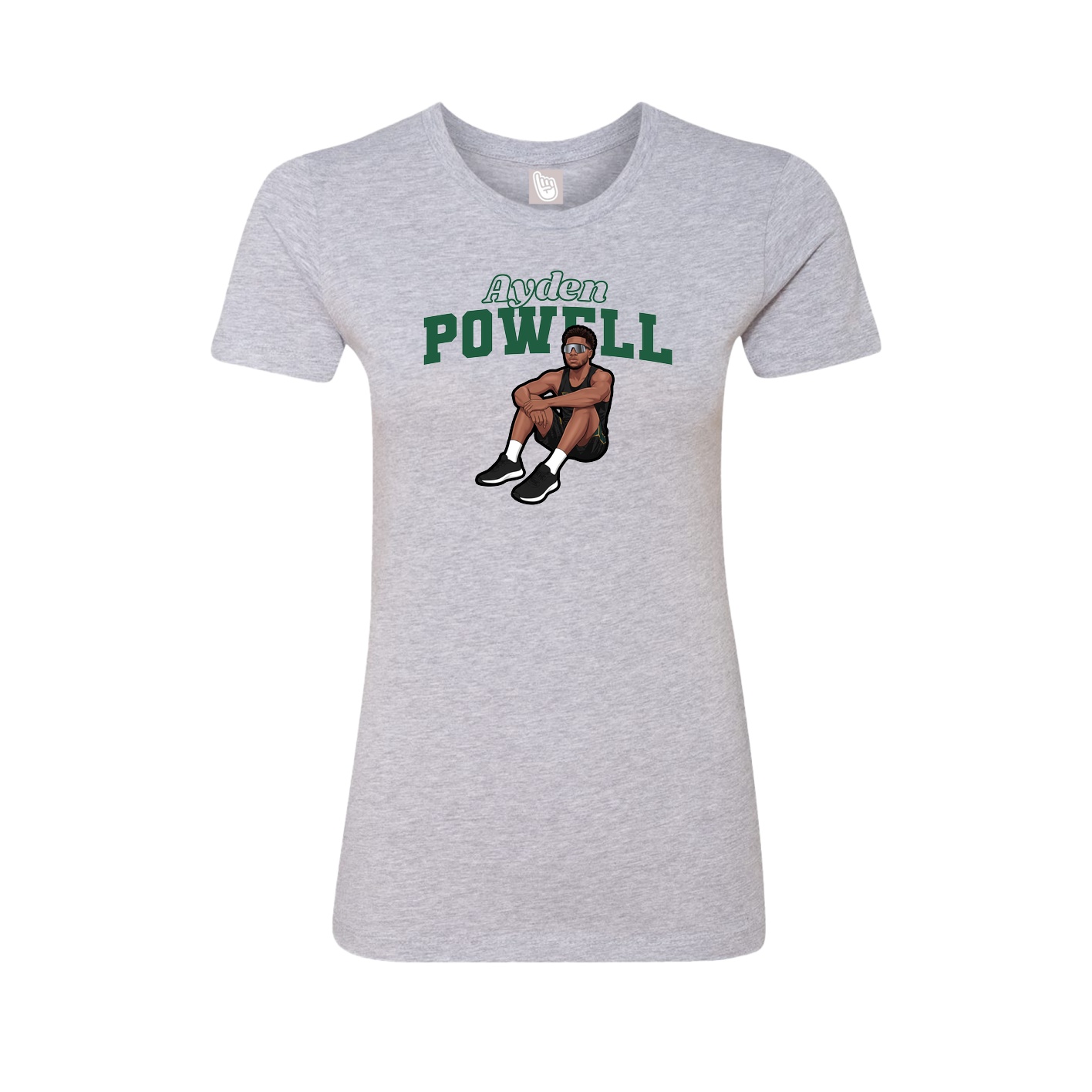 Fitted Women's Tee — Name Arch in Grey