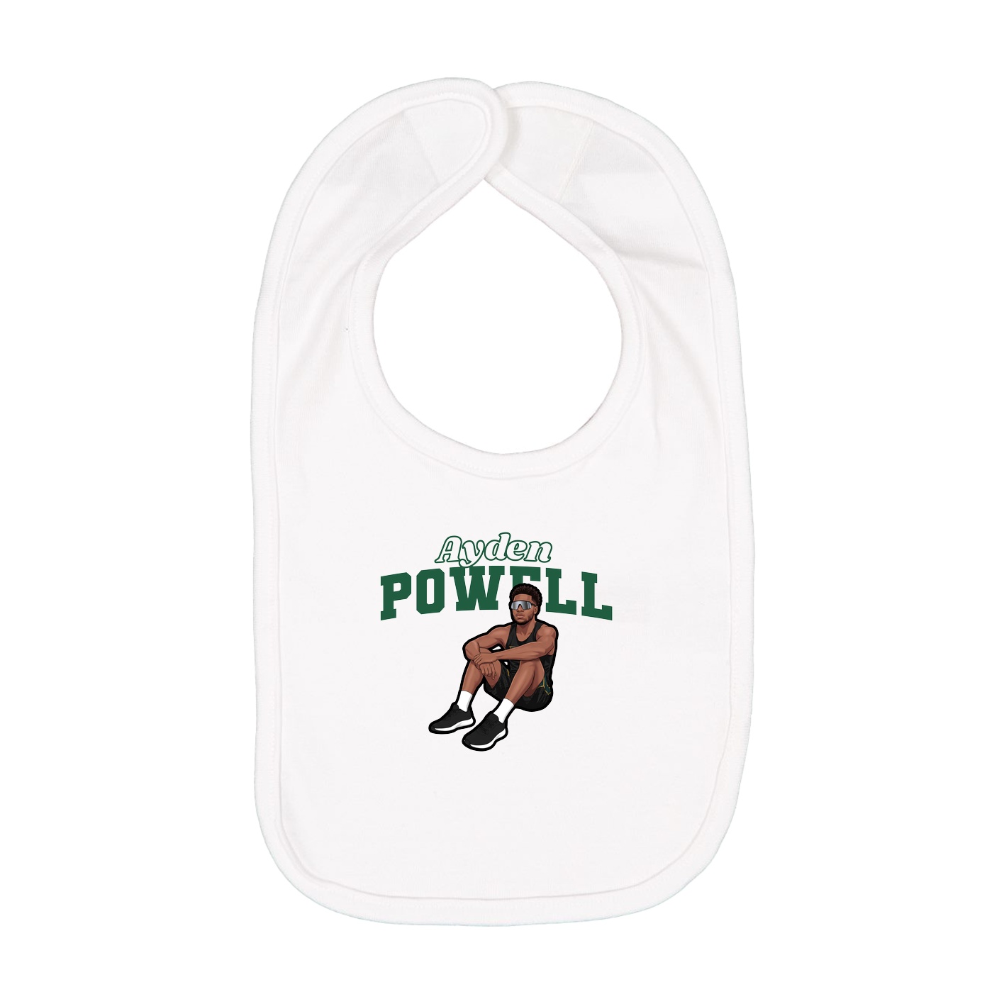 Infant Bib — Name Arch in White