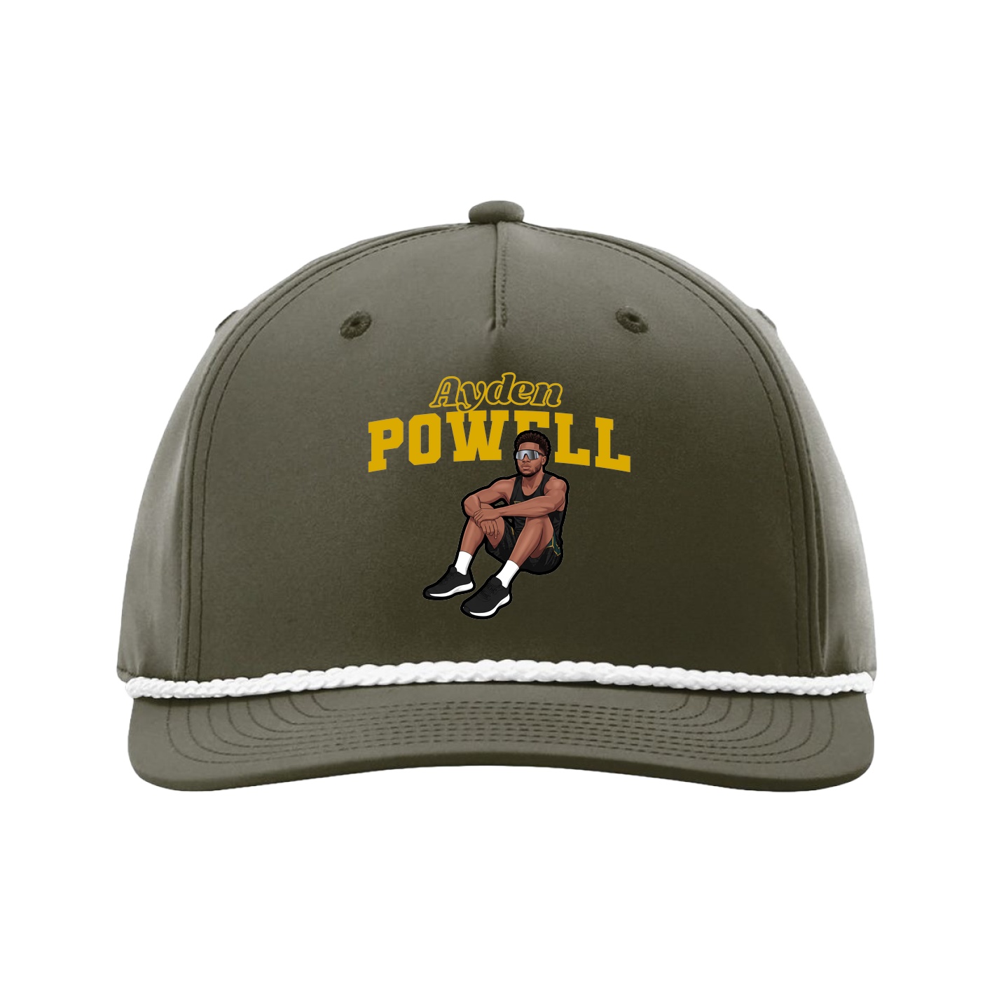 Five-Panel Classic Rope Cap — Name Arch in Green