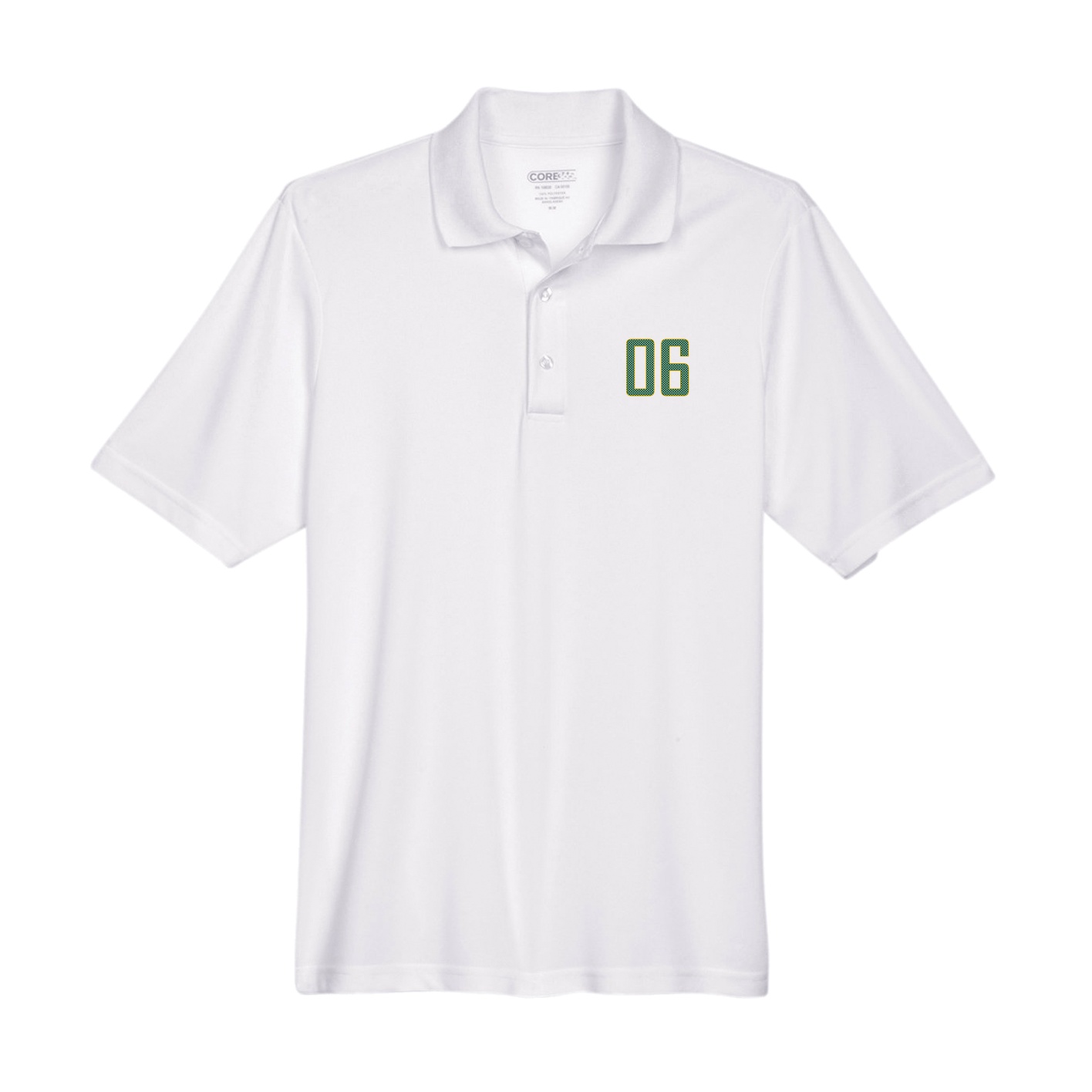 Performance Polo — Front Shirsy in White