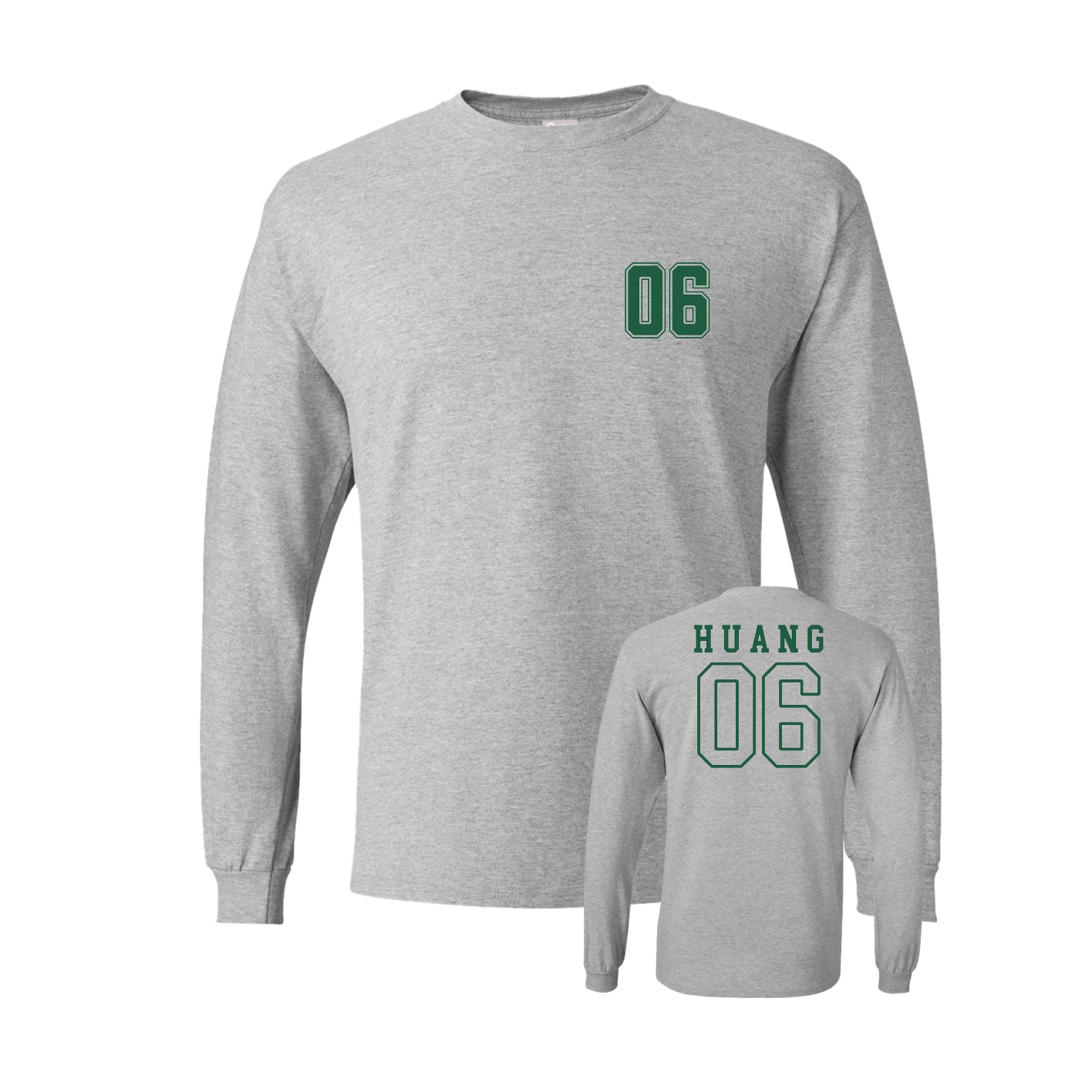 Long Sleeve Tee — Chest Back in Grey