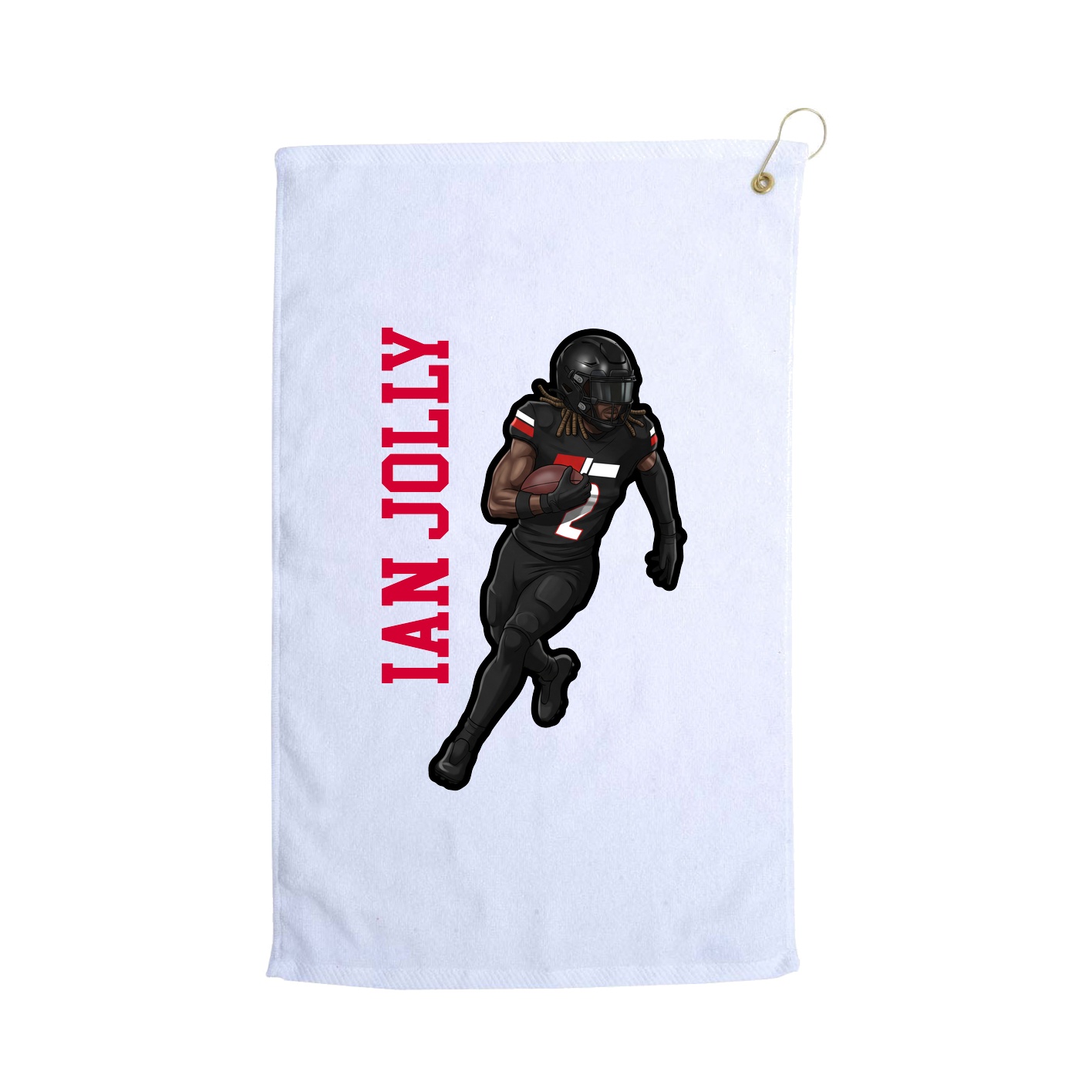 Golf Towel — Name Vertical in White