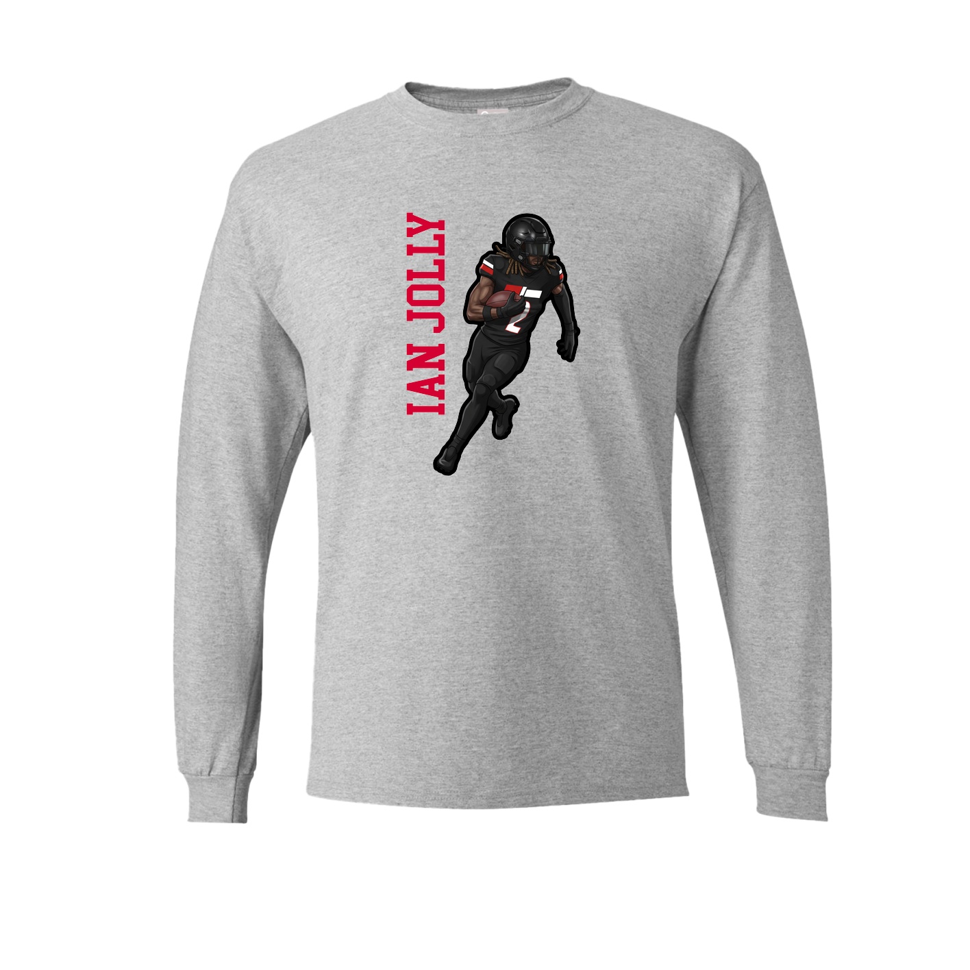Long Sleeve Tee — Name Vertical in Grey