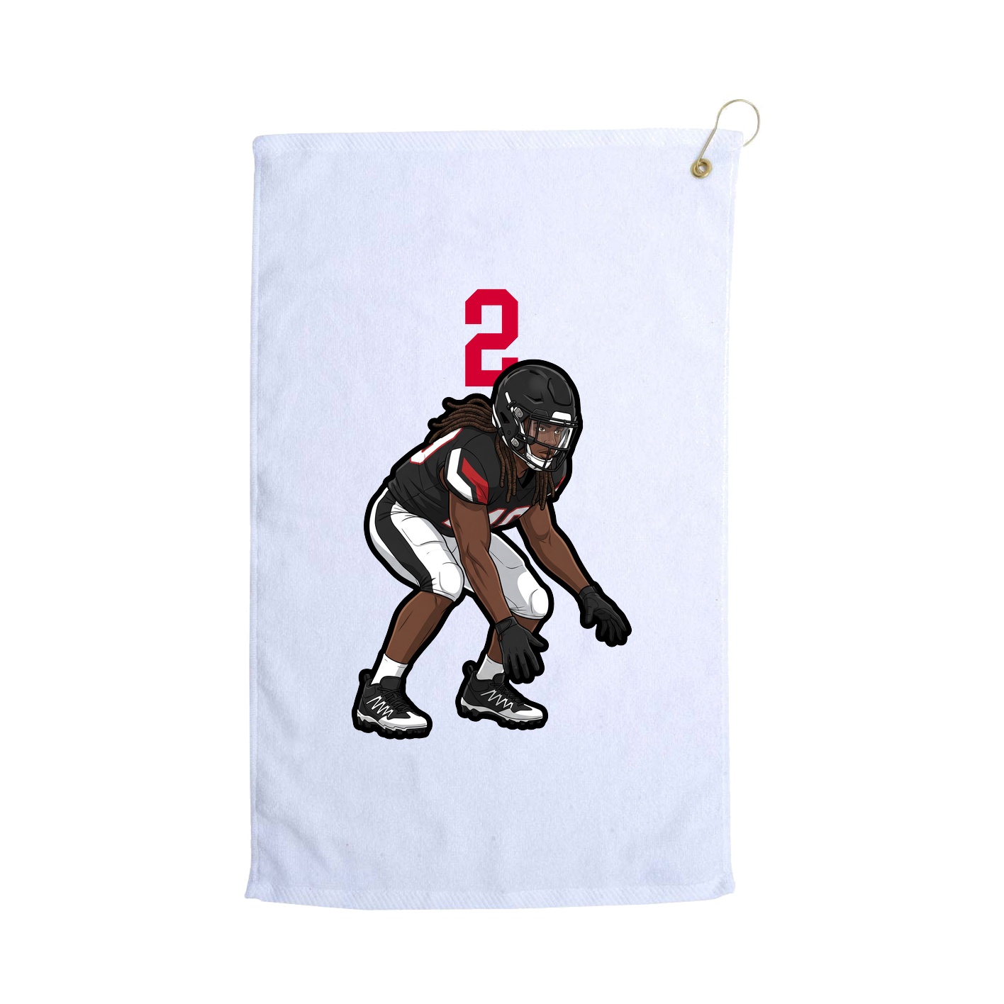 Golf Towel — Number Top in White