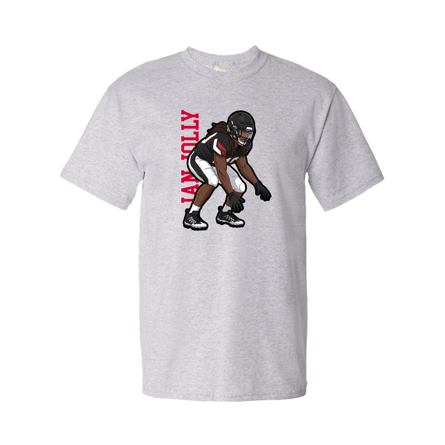 Youth Tee — Name Vertical in Grey