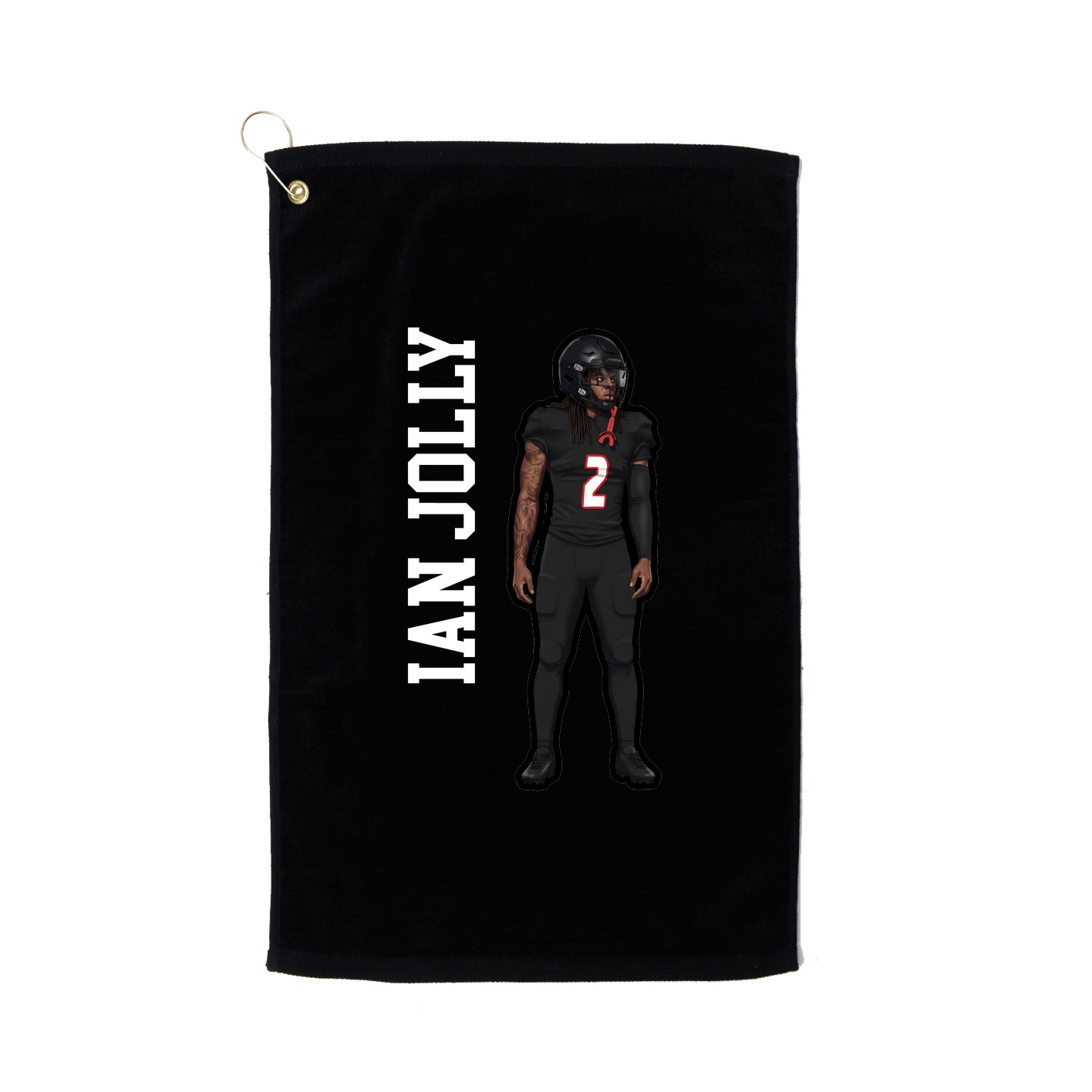 Golf Towel — Name Vertical in Black