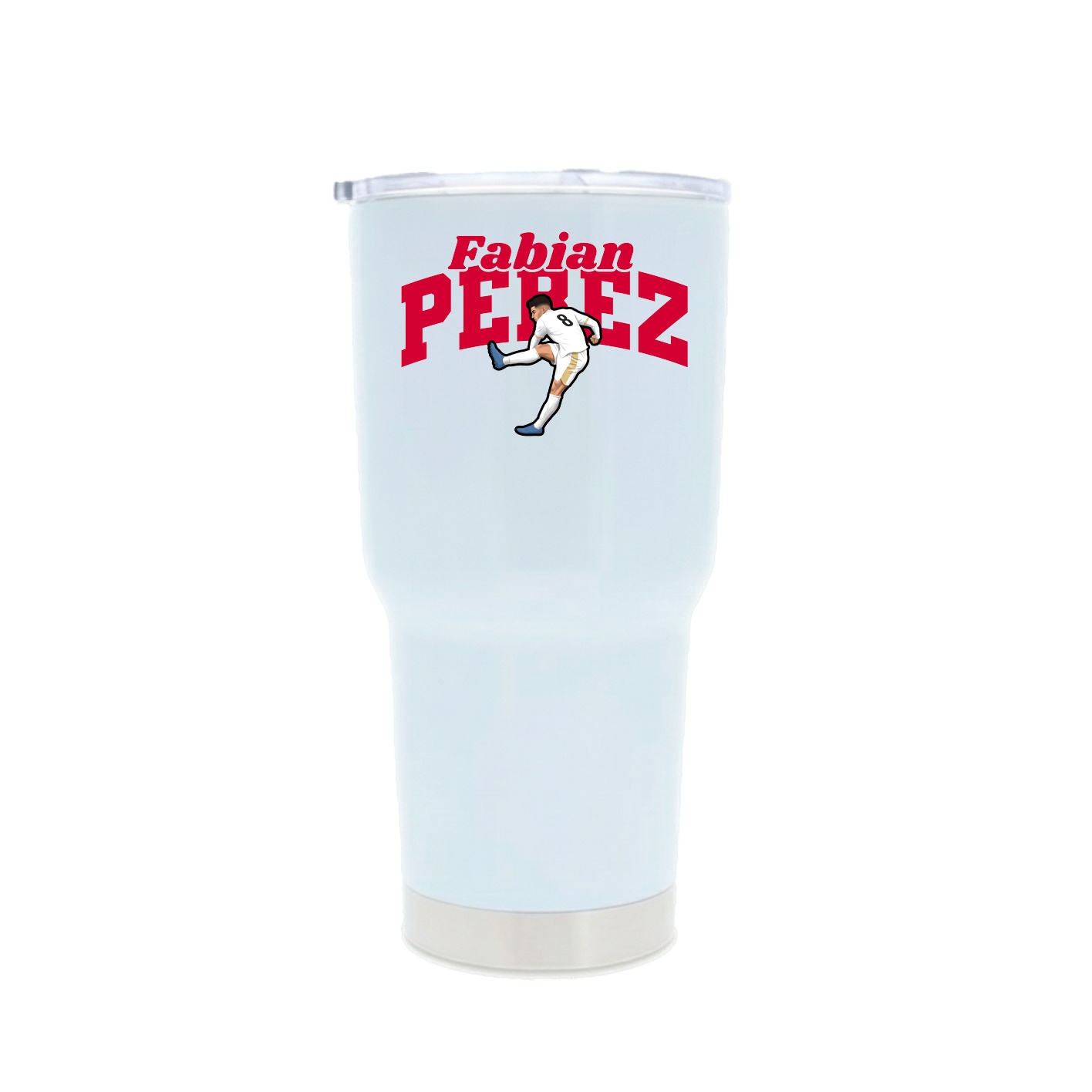 30oz Stainless Steel Tumbler — Signature Arch in White