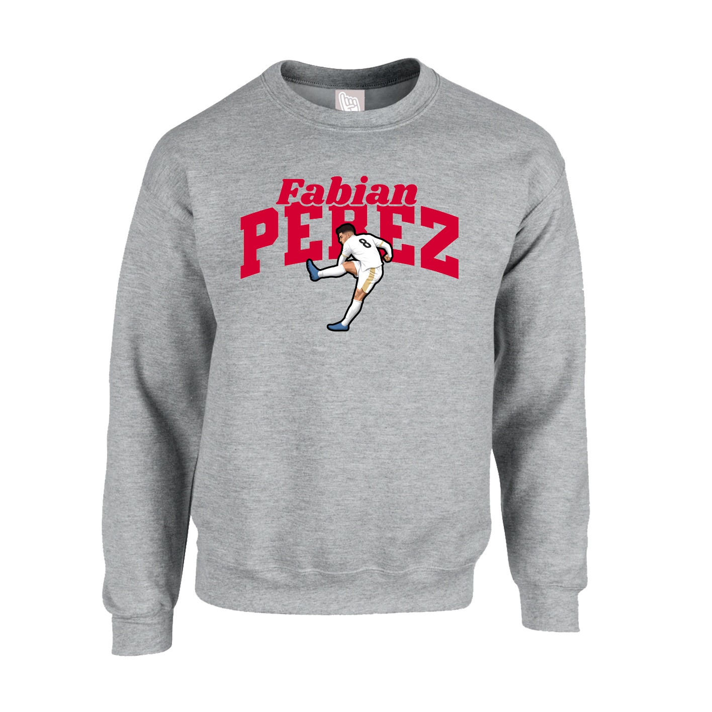 Fleece Crew — Signature Arch in Grey
