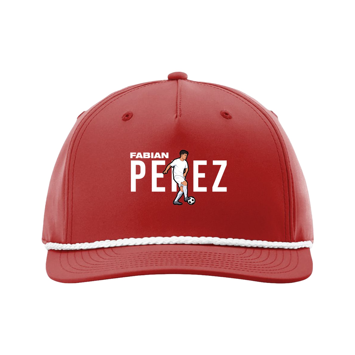 Five-Panel Classic Rope Cap — Player Name in Red