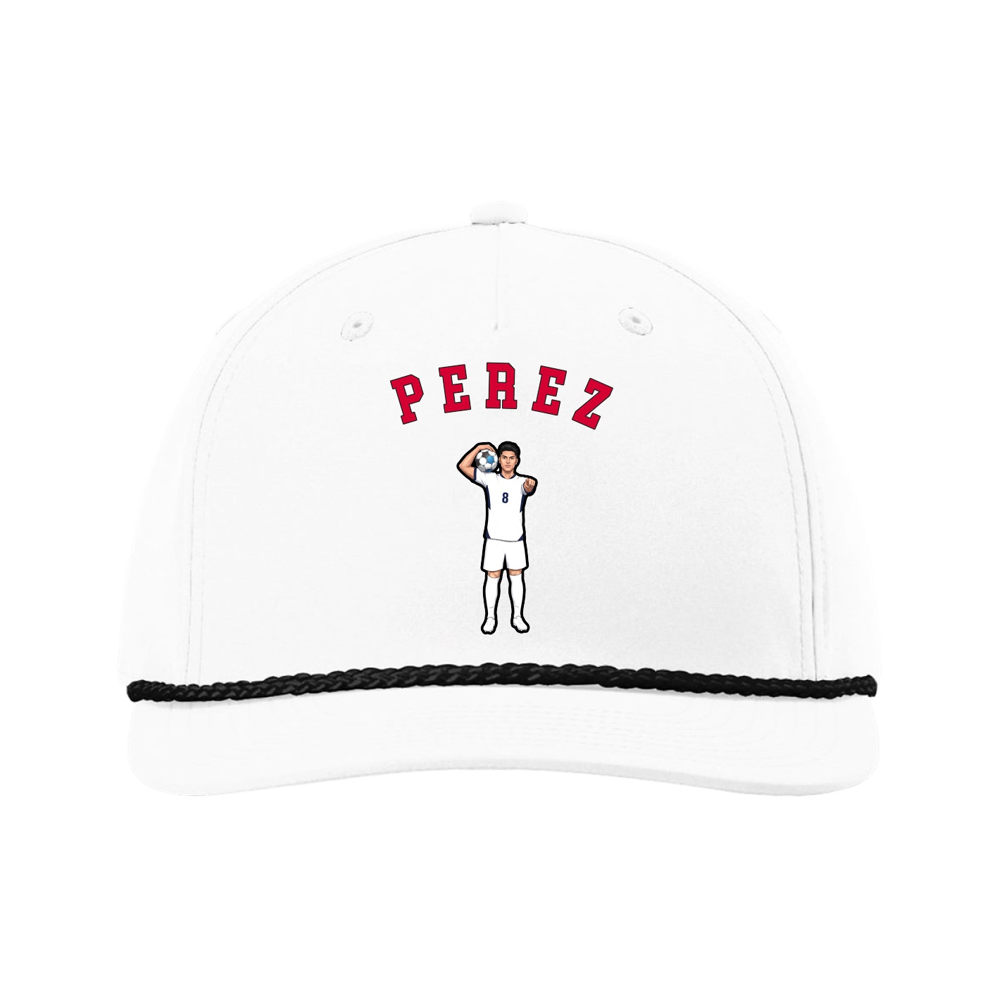 Five-Panel Classic Rope Cap — Shirsey Arch in White