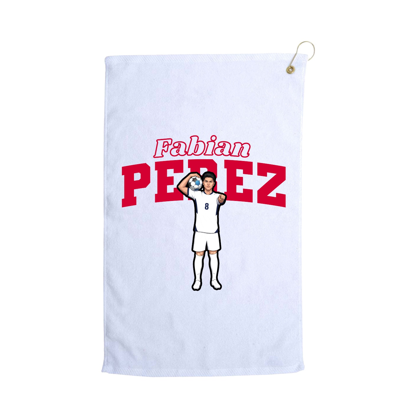 Golf Towel — Name Arch in White