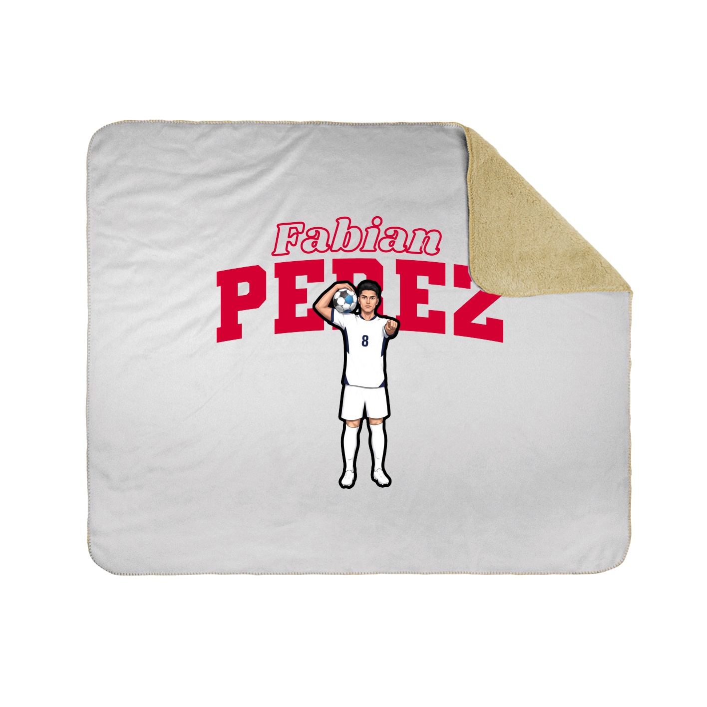 Throw Blanket — Name Arch in White