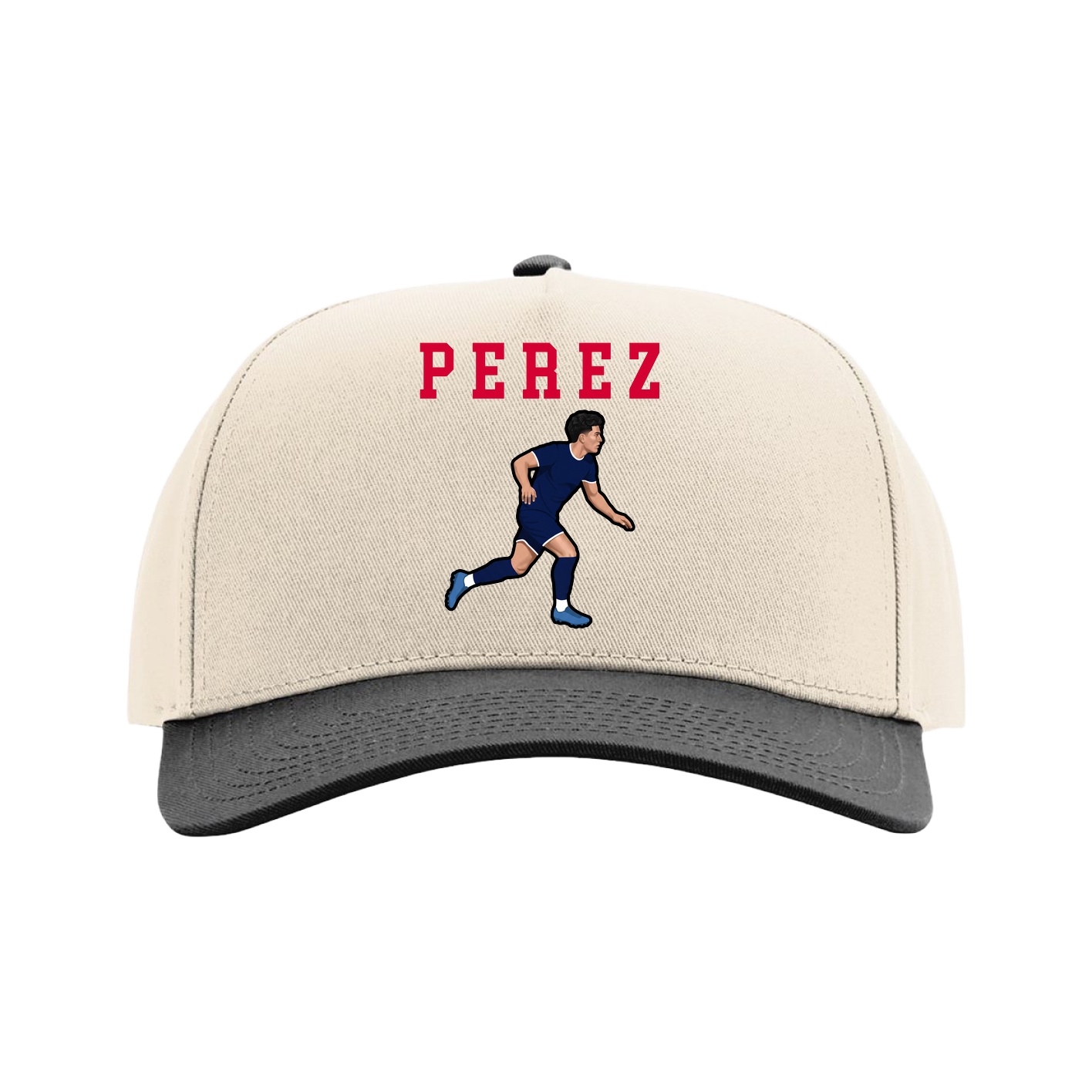 Full Fabric Five-Panel Champ Cap — Shirsey in Cream/Black