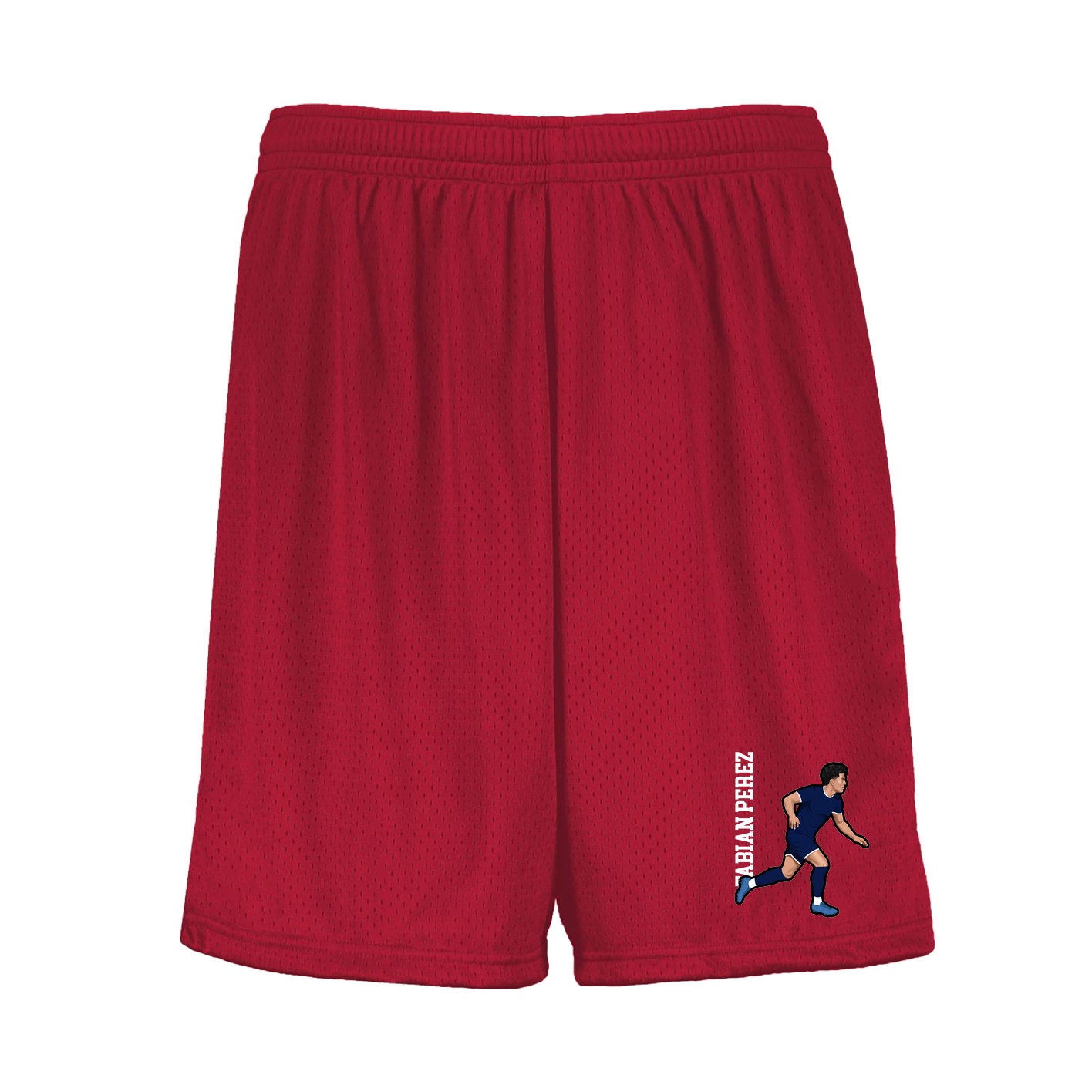 Shorts — Name Vertical in Red